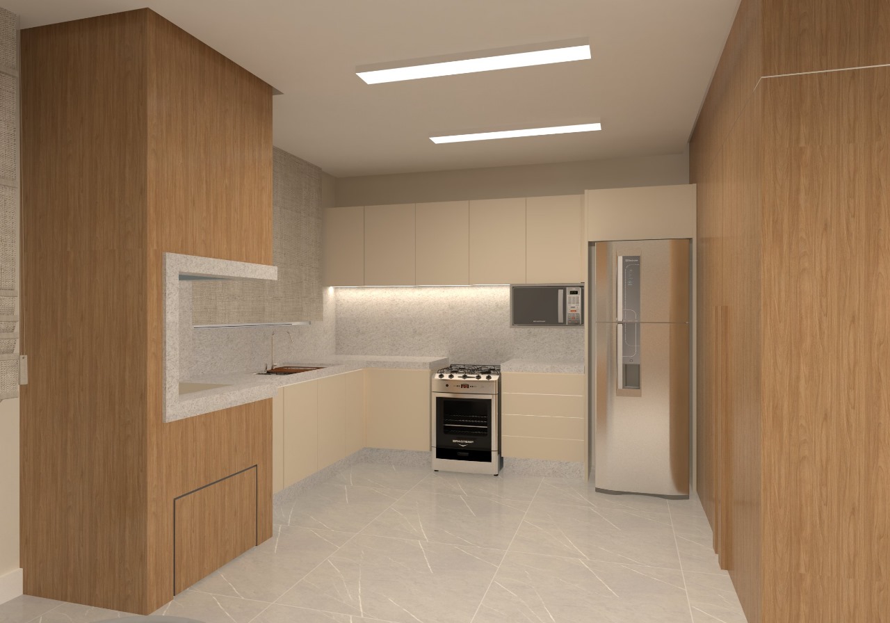Perspectiva ilustrativa da cozinha