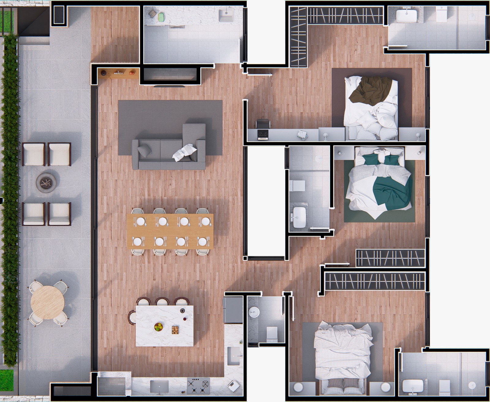 Planta do apartamento superior